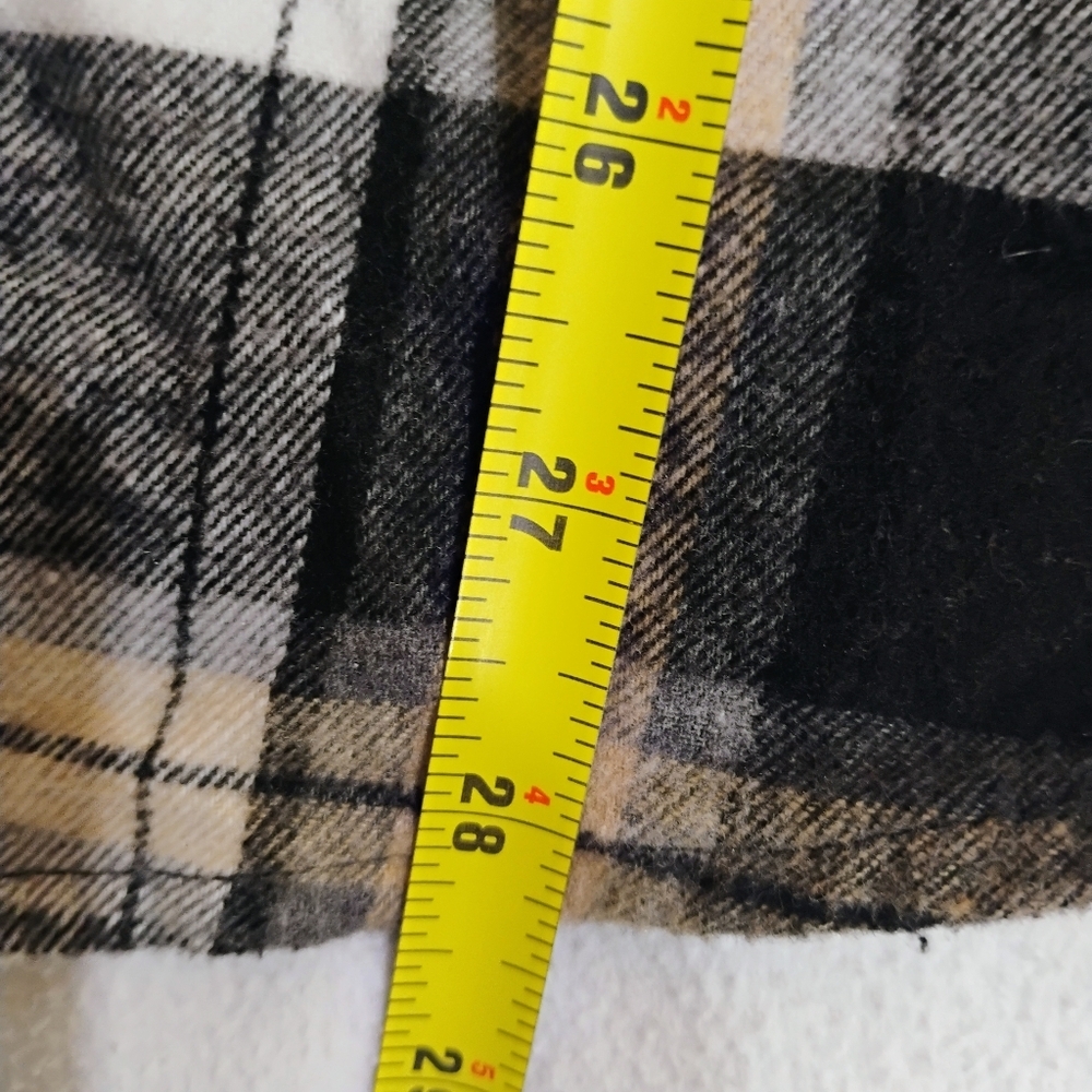 Men's Plaid Button Down Shirt in Black, White, and Tan - Picture 8 of 8